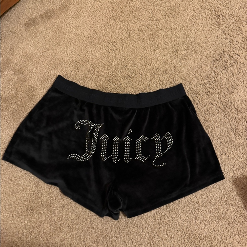 Juicy Couture Black Velvet Lounge Shorts